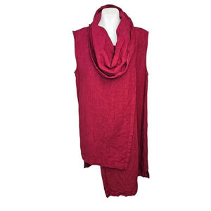 Bryn Walker Womens Oversized Cowl Neck Asymmetrical Linen Dress Size XS